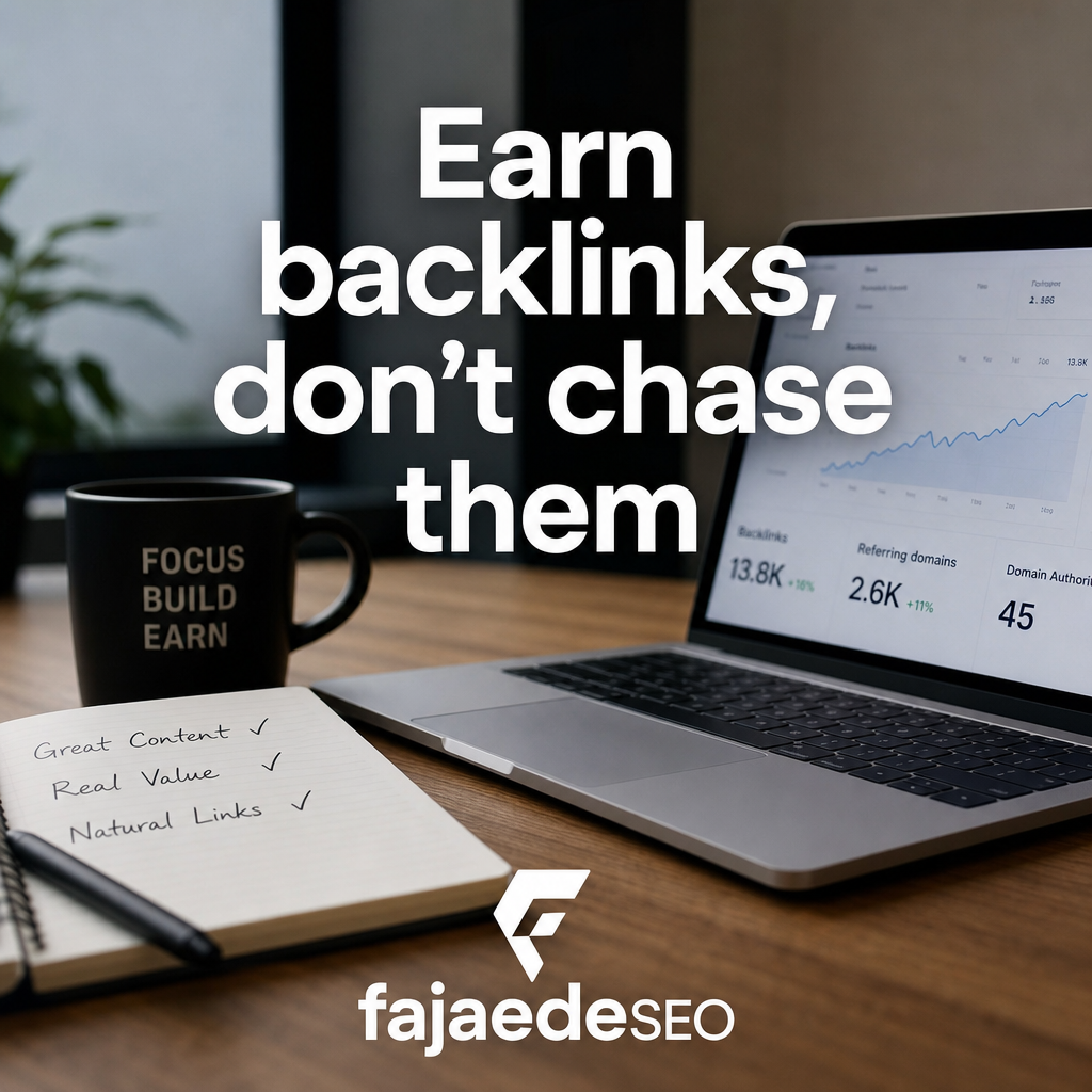 “Earn backlinks, don’t chase them” met fajaedeSEO AI+